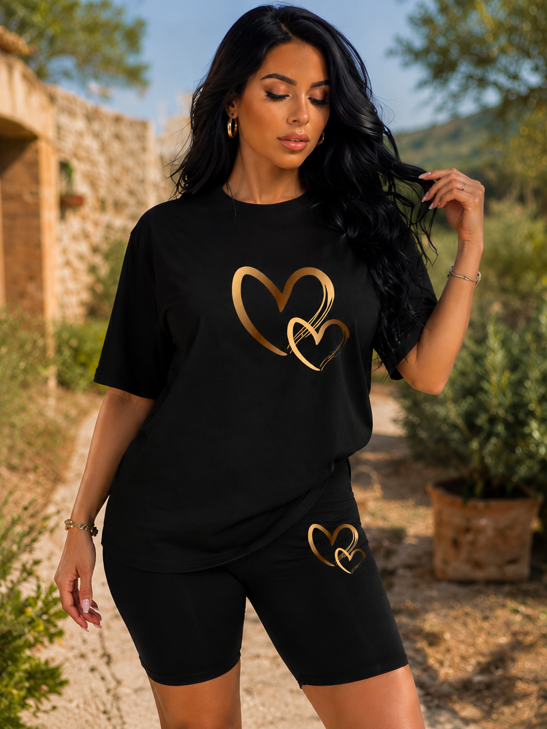 CONJUNTO GOLD HEART